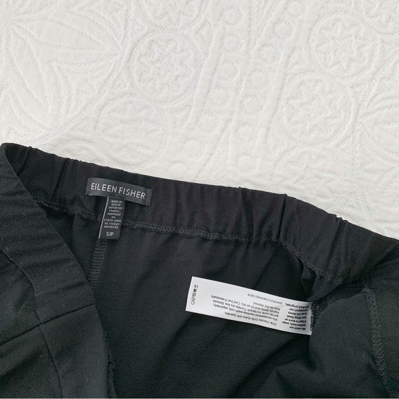 Eileen‎ Fisher Tie-Front Overlay Wide Leg Crop Pants, Black - Picture 5 of 5